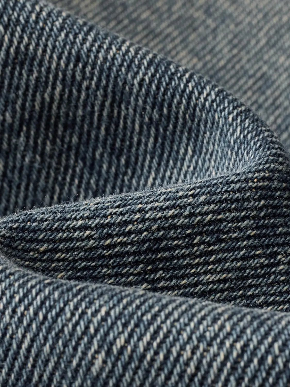 Faded Checked Collar Cotton Long Sleeve Denim Jacket