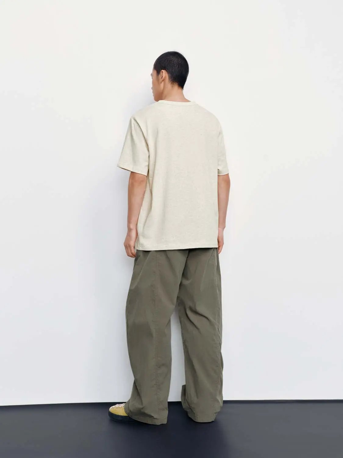 Crew Neck Burger Patch Loose Fit Cotton Short Sleeve T-Shirt