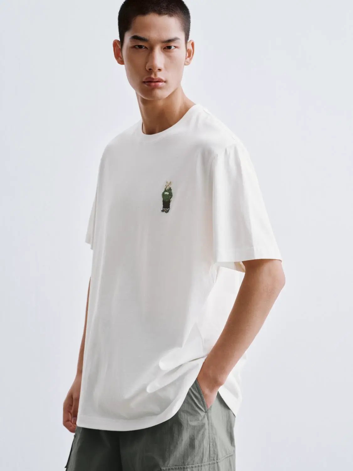 Printed Embroidered Mascot Cotton T-Shirt