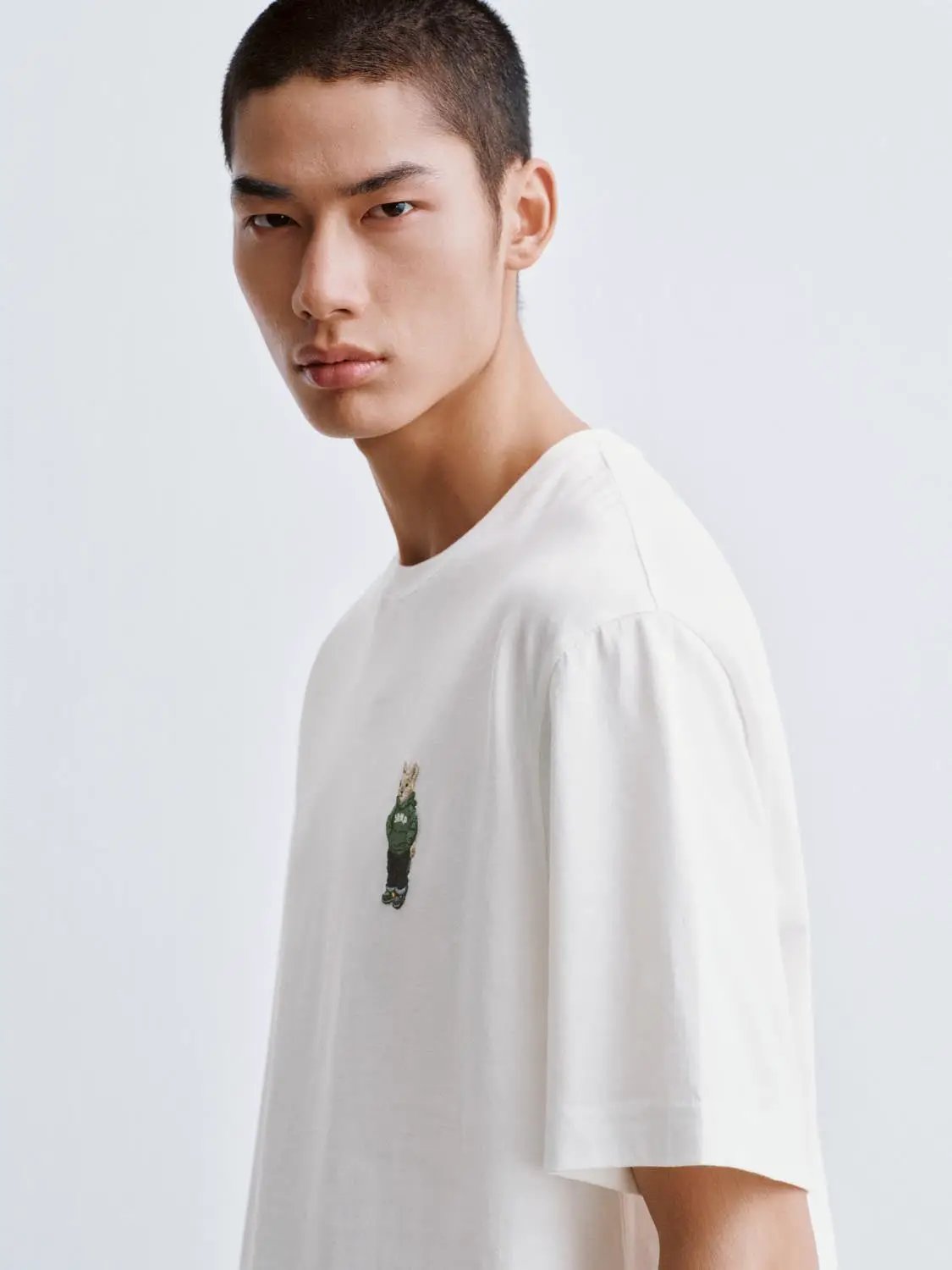 Printed Embroidered Mascot Cotton T-Shirt