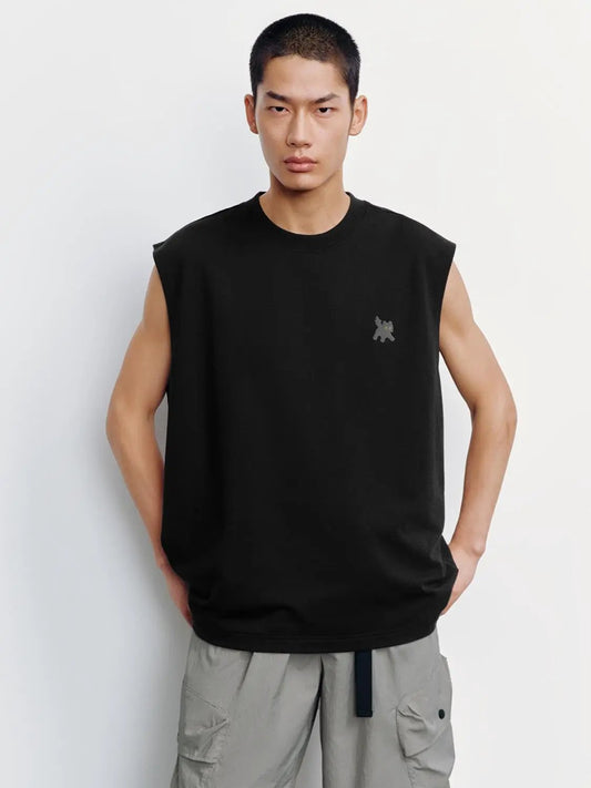 Sleeveless Design With Minimal Logo Cotton Tank Top
