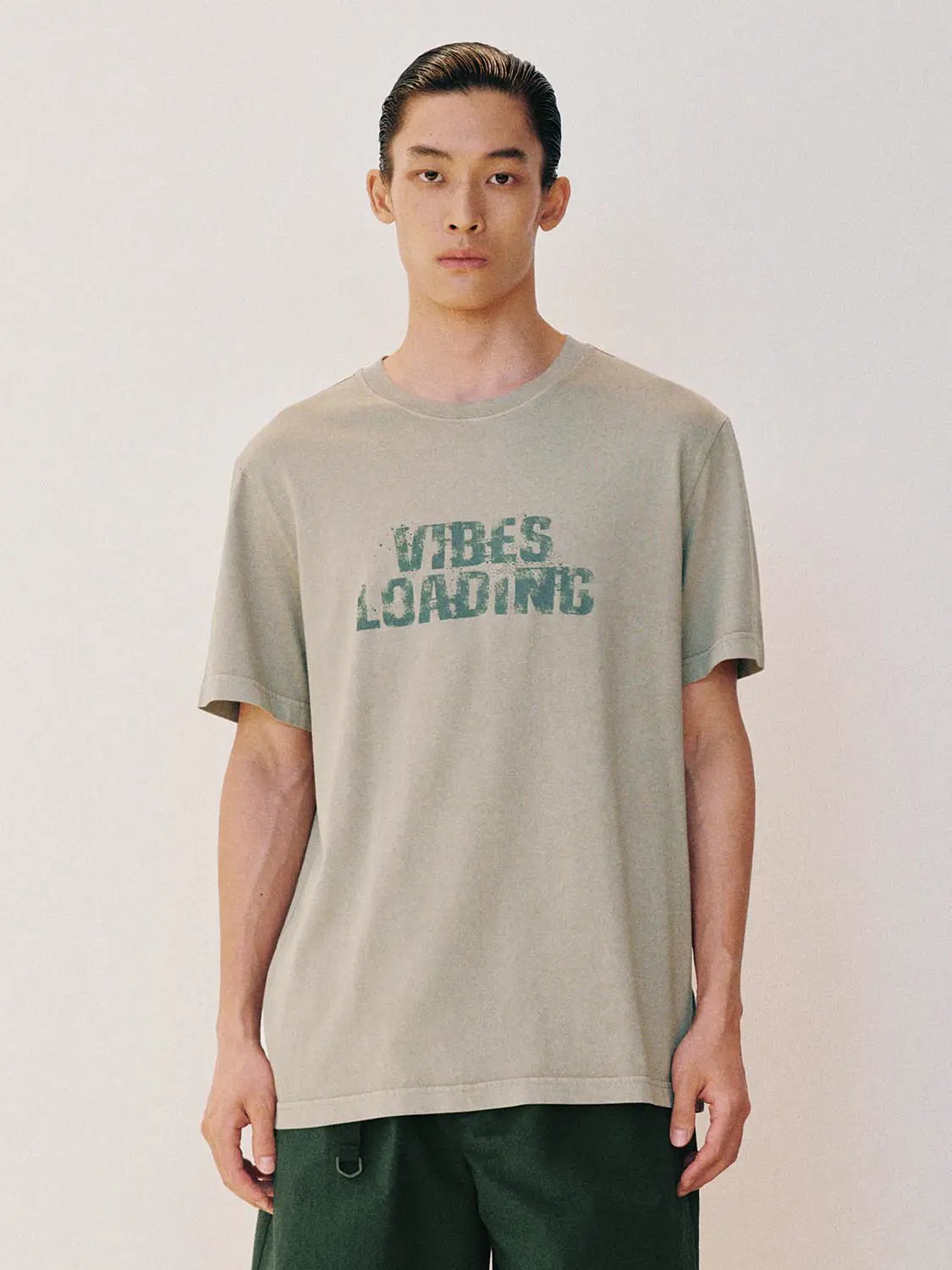 Printed Oversized Crew Neck Short Sleeve Cotton T-Shirt