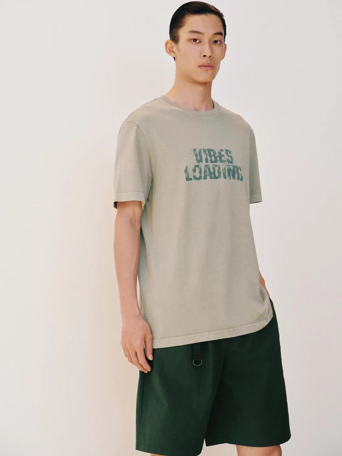 Printed Oversized Crew Neck Short Sleeve Cotton T-Shirt