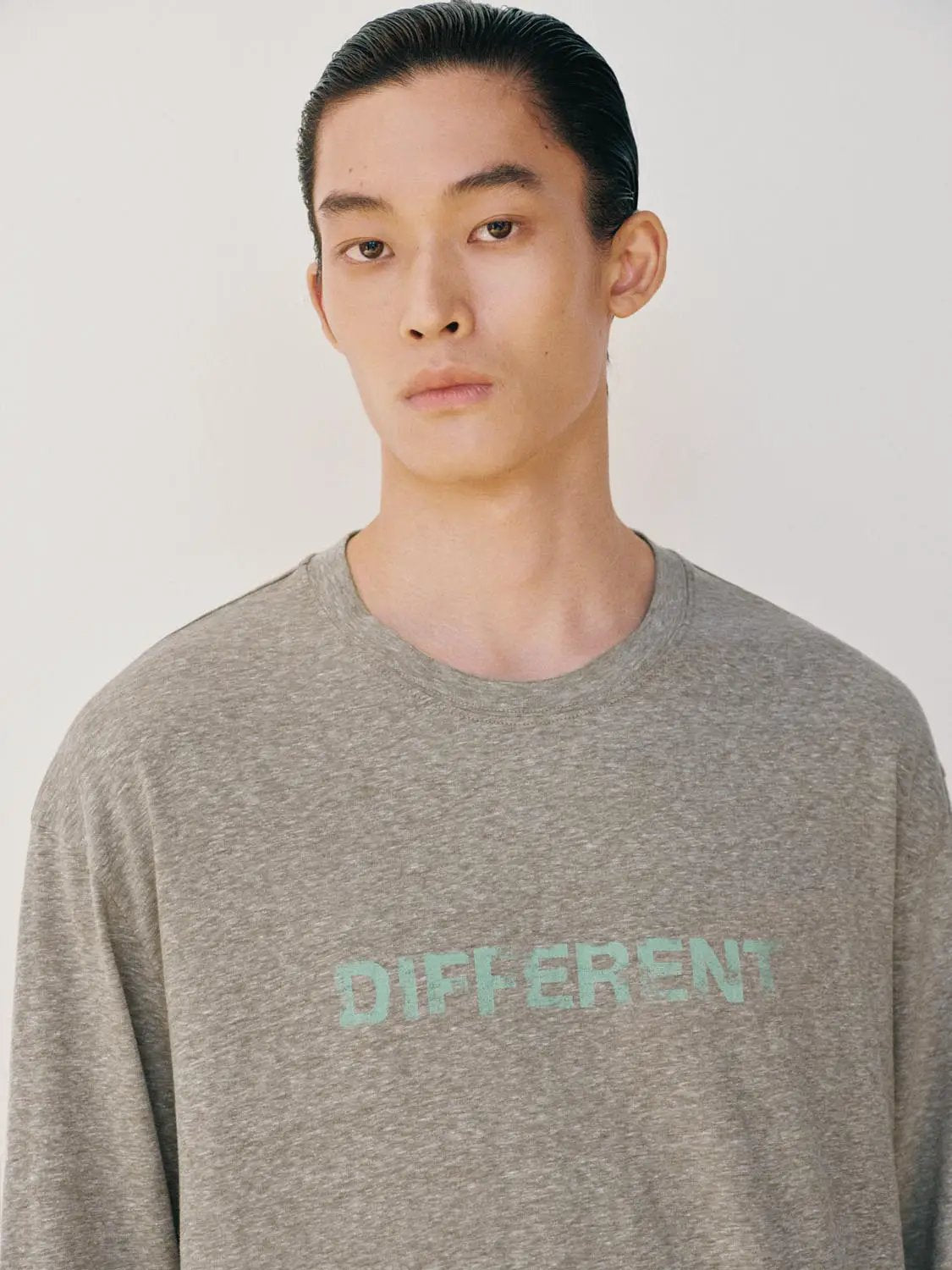 Text Print Crew Neck Long Sleeve Cotton Blend T-Shirt