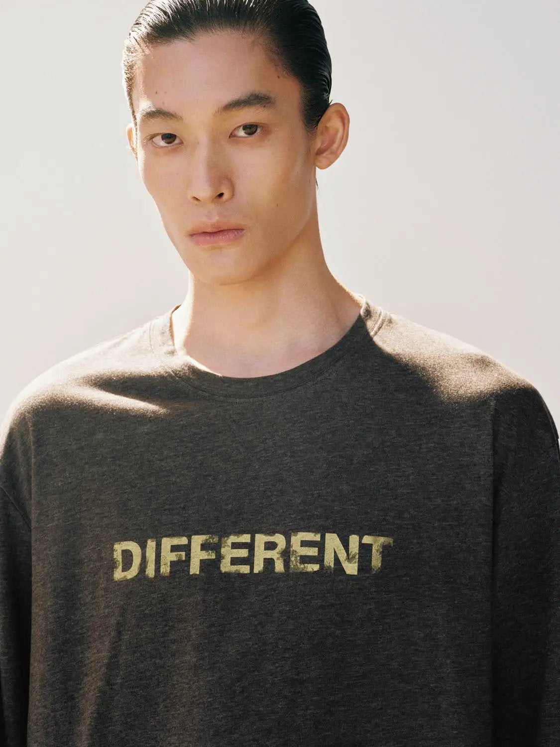 Text Print Crew Neck Long Sleeve Cotton Blend T-Shirt