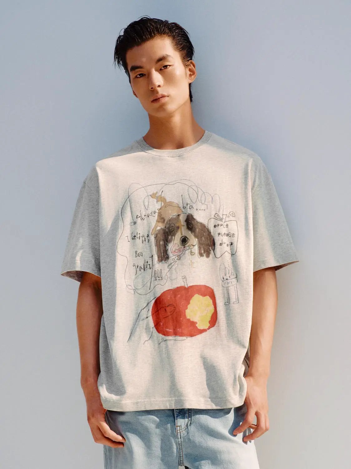 Printed Regular Crew Neck Short Sleeve Cotton T-shirt