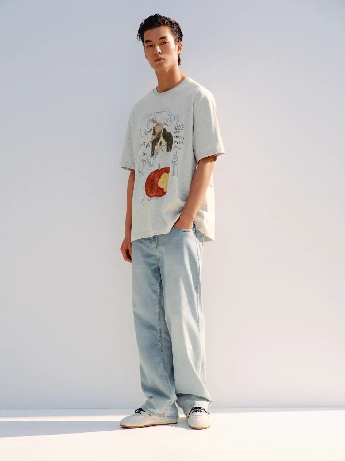 Printed Regular Crew Neck Short Sleeve Cotton T-shirt