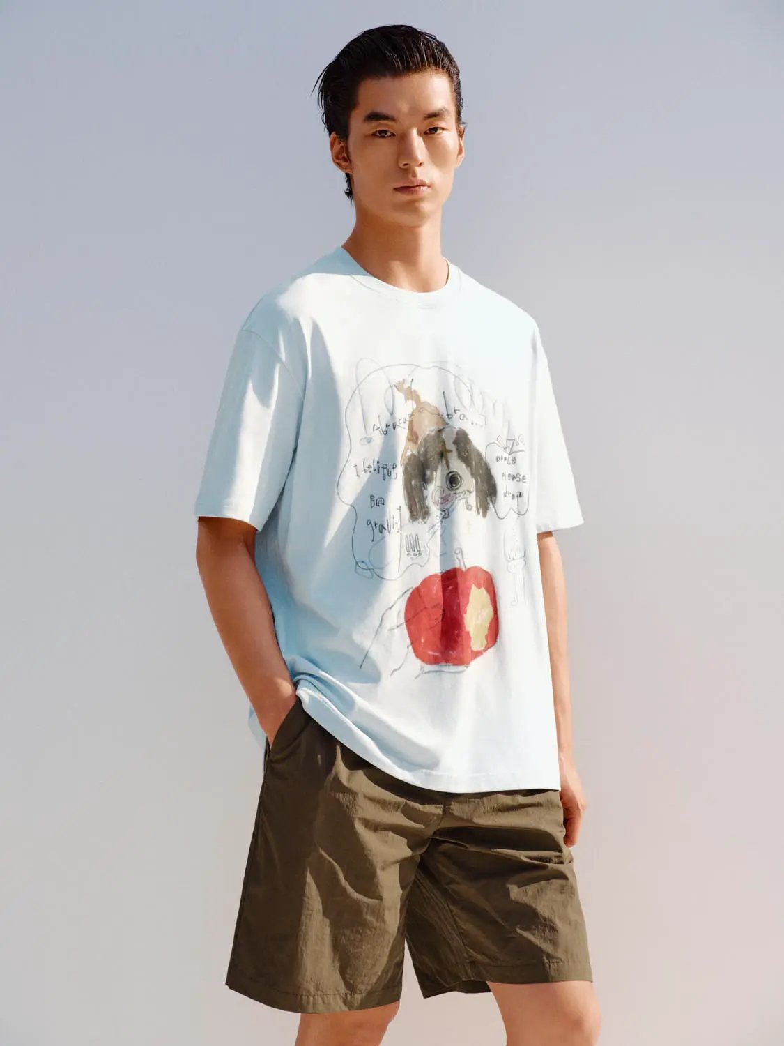 Printed Regular Crew Neck Short Sleeve Cotton T-shirt
