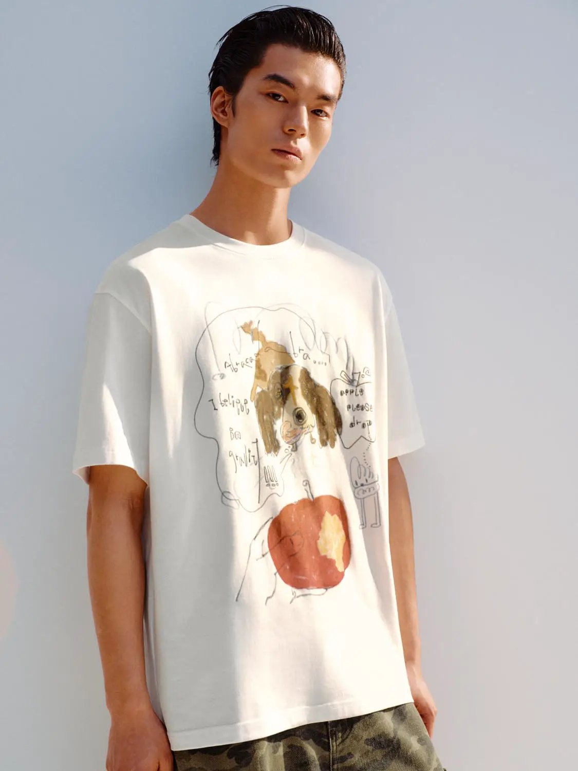 Printed Regular Crew Neck Short Sleeve Cotton T-shirt