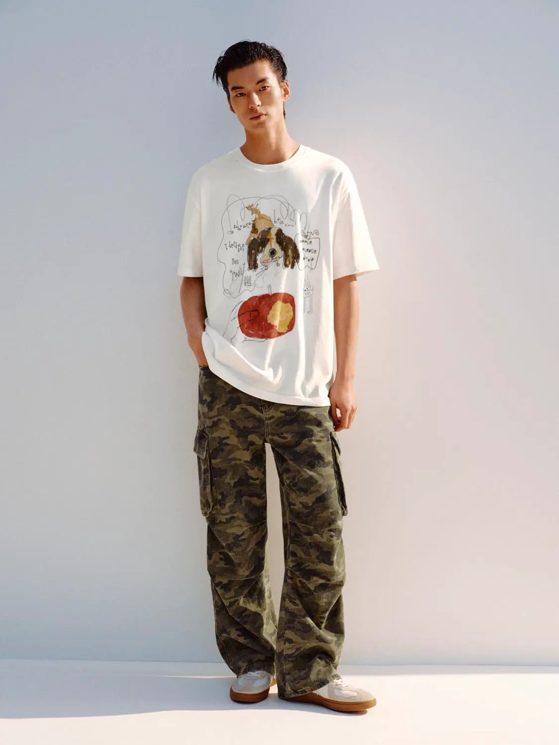 Printed Regular Crew Neck Short Sleeve Cotton T-shirt