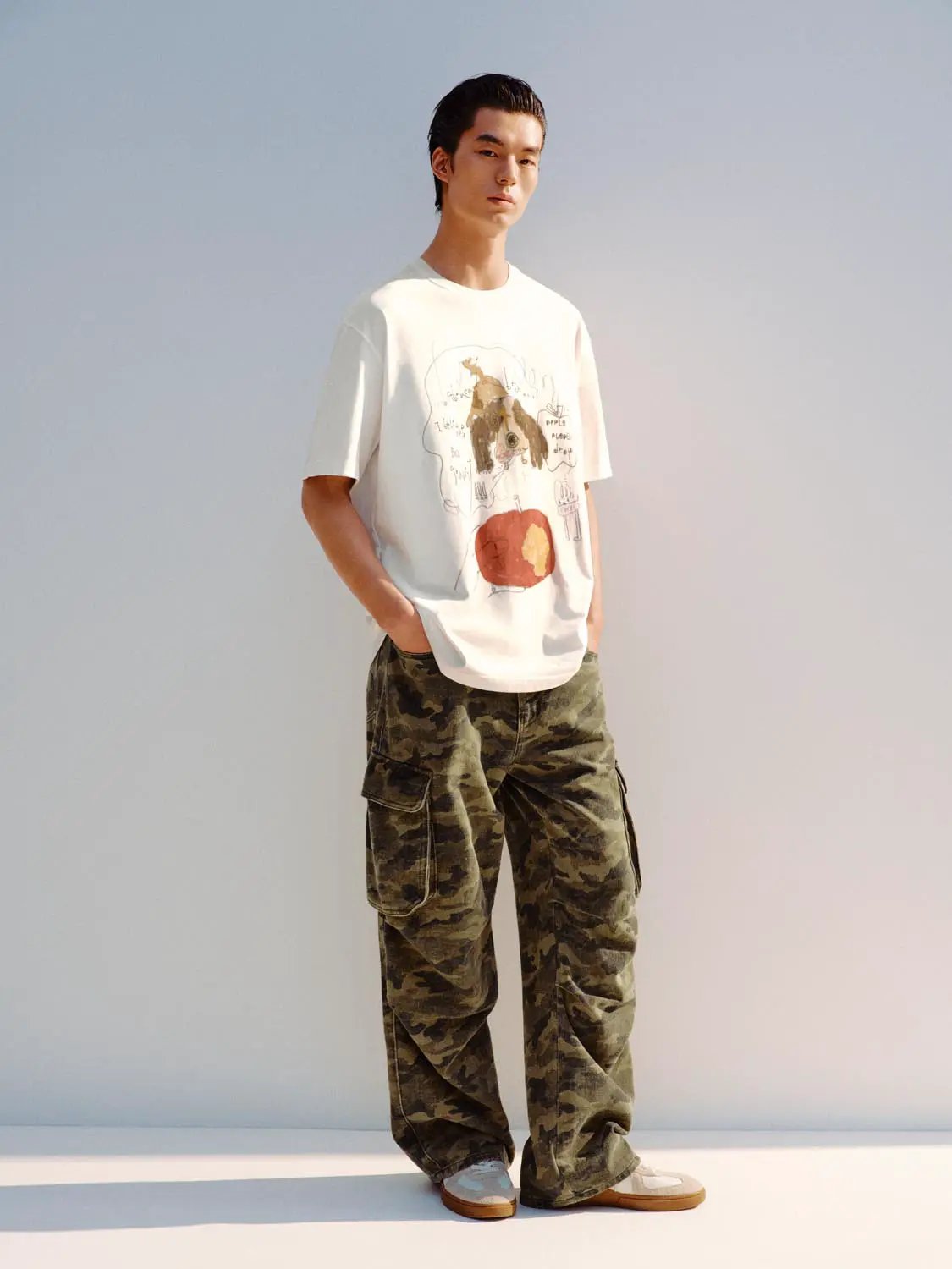 Printed Regular Crew Neck Short Sleeve Cotton T-shirt