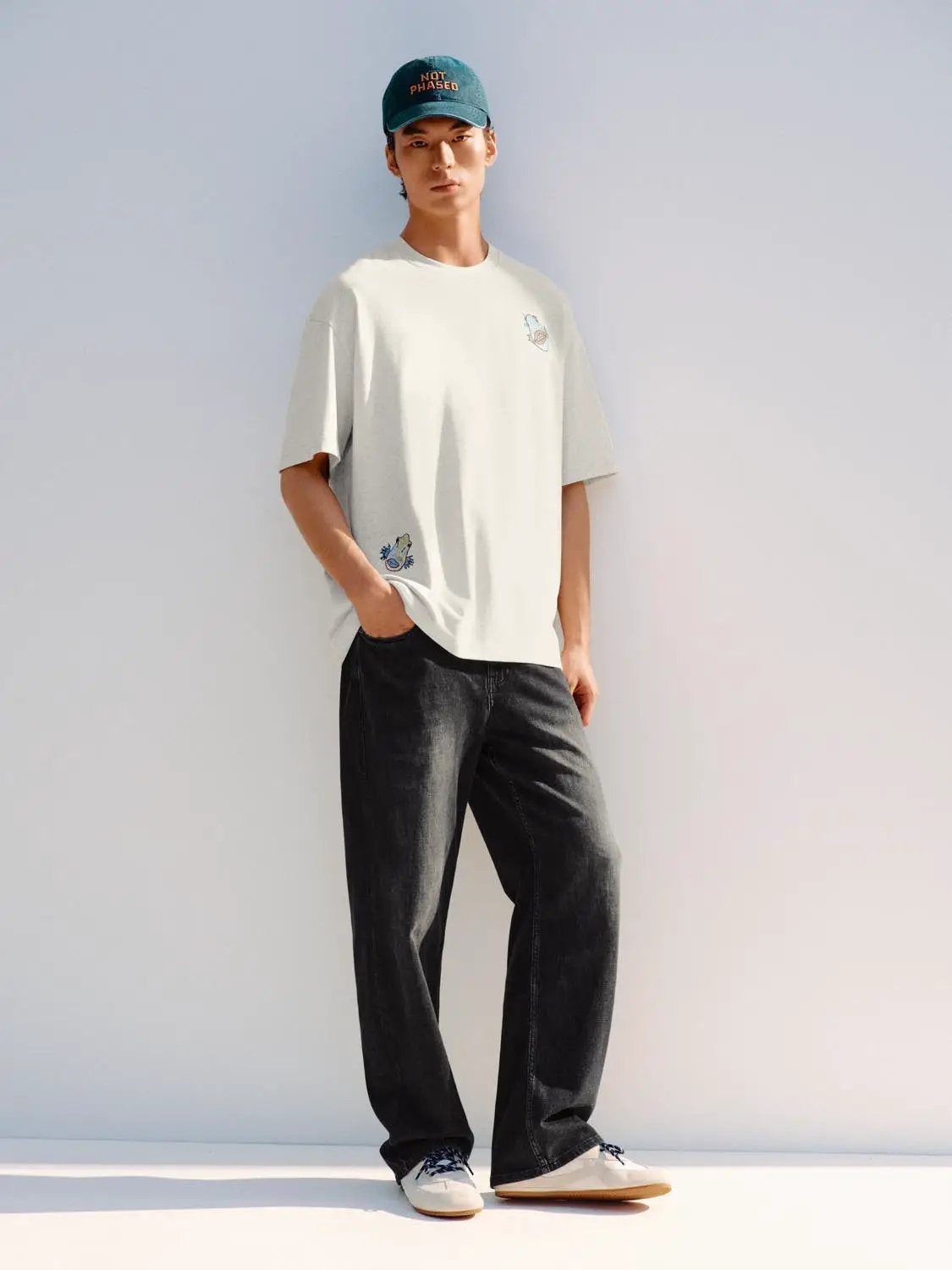 Embroidered Crew Neck Short Sleeve Cotton T-Shirt