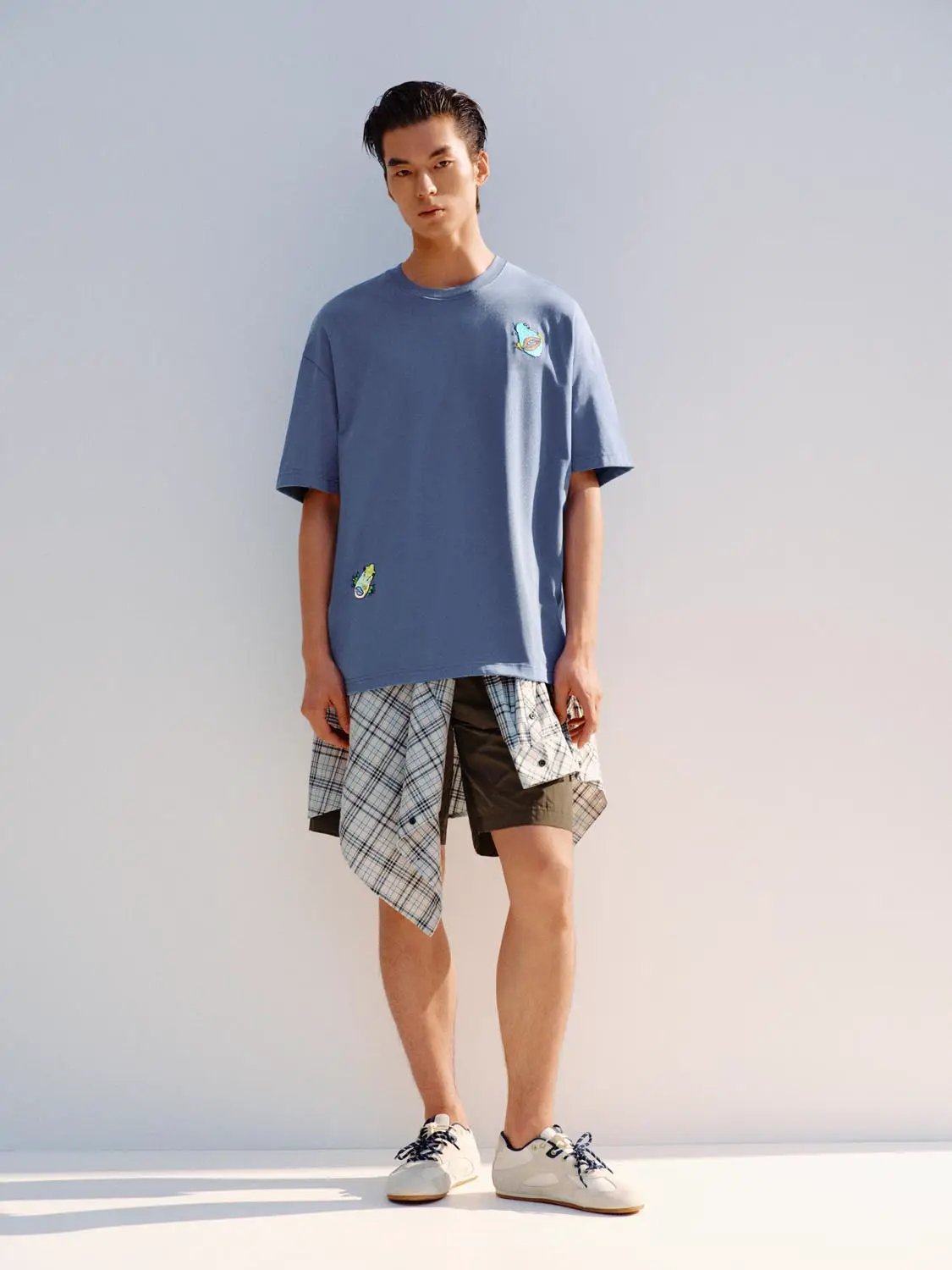 Embroidered Crew Neck Short Sleeve Cotton T-Shirt