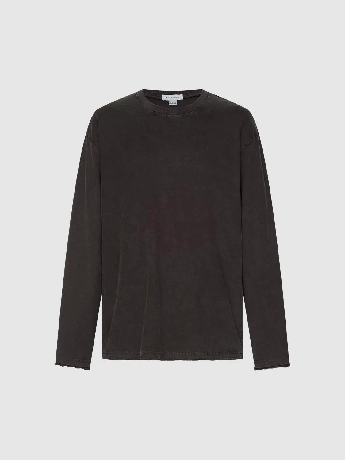 Oversized Washed Cotton Long Sleeve T-Shirt