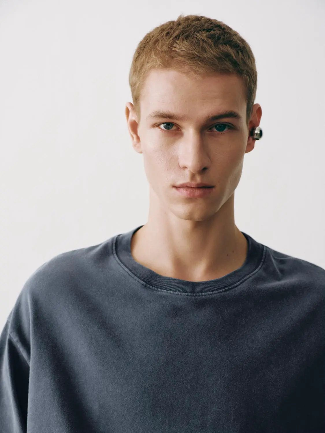 Oversized Washed Cotton Long Sleeve T-Shirt