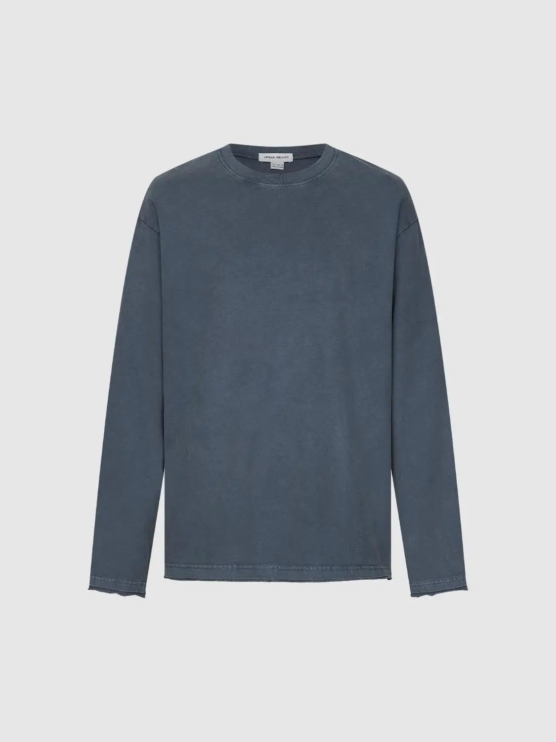Oversized Washed Cotton Long Sleeve T-Shirt