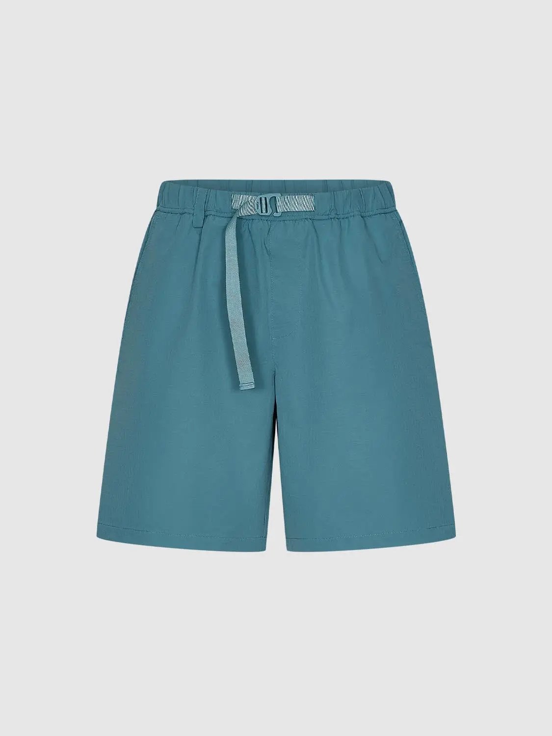 Belted Front Pocketed Stretch Relaxed Shorts