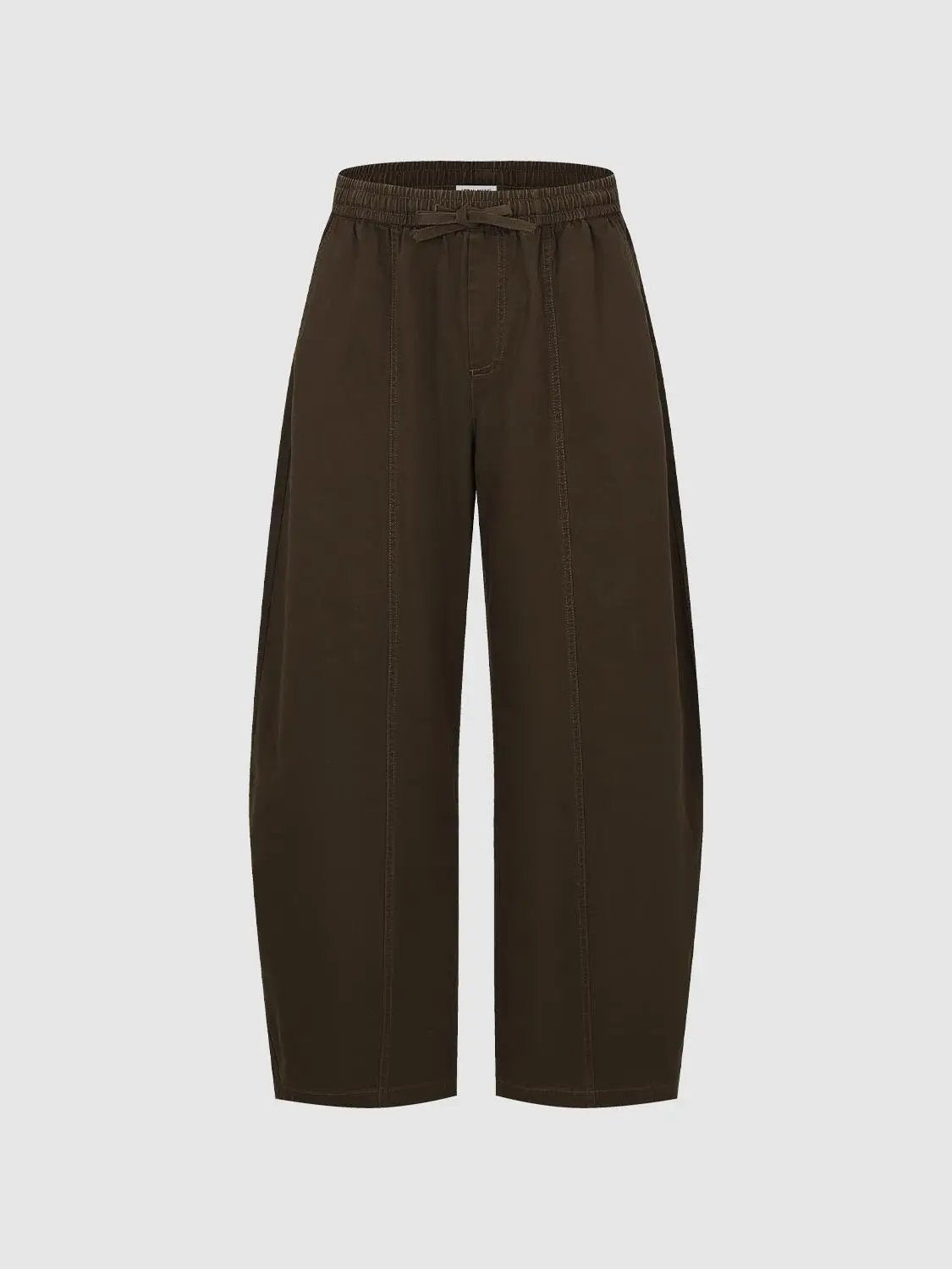 Panelled Wide-leg Drawstring Waist Cotton Pants