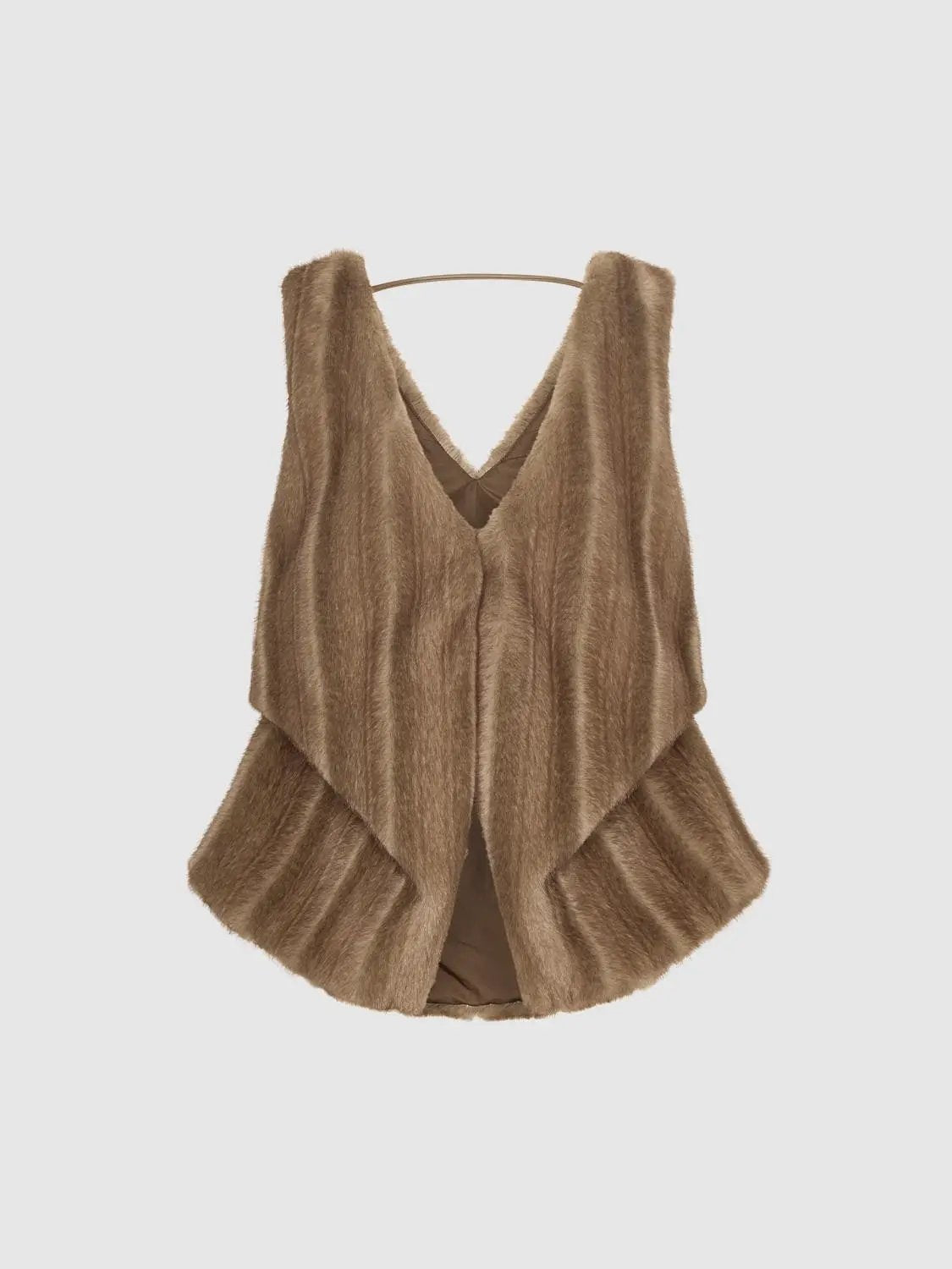 Textured Flared Peplum V-neck Sleeveless Blouse