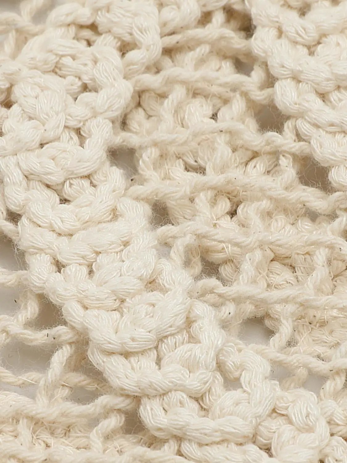 Textured Openwork Crochet Knit Cotton T-shirt