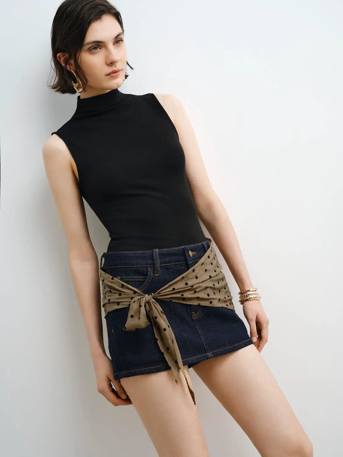 Sleek Sleeveless Mock Neck Modal Tank Top