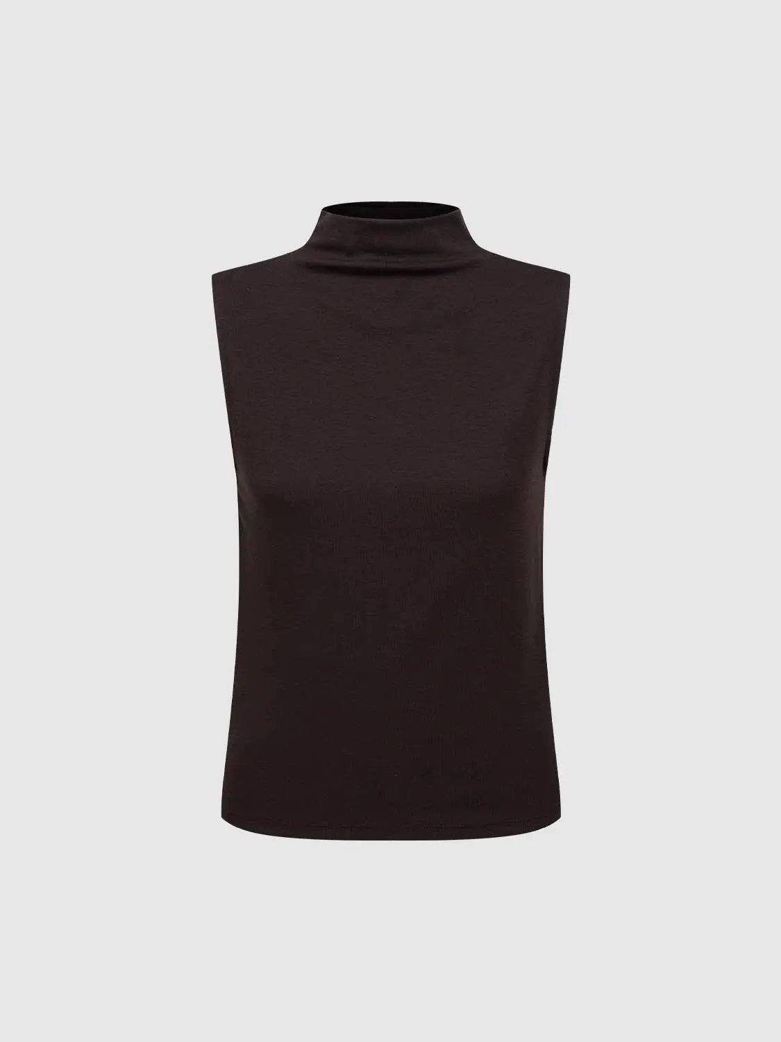 Sleek Sleeveless Mock Neck Modal Tank Top