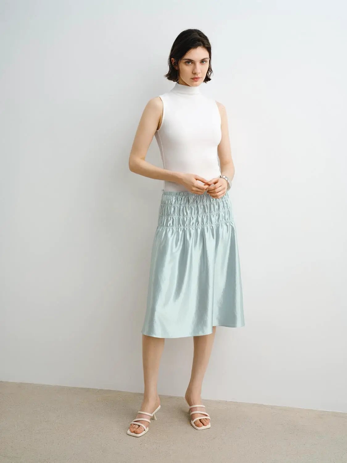 Sleek Sleeveless Mock Neck Modal Tank Top