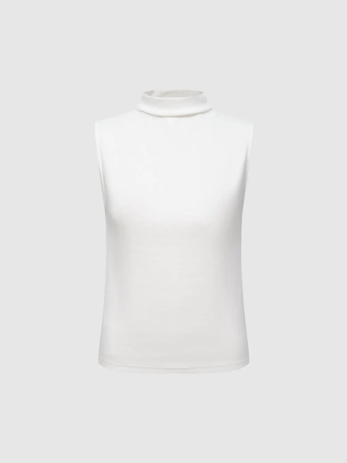 Sleek Sleeveless Mock Neck Modal Tank Top