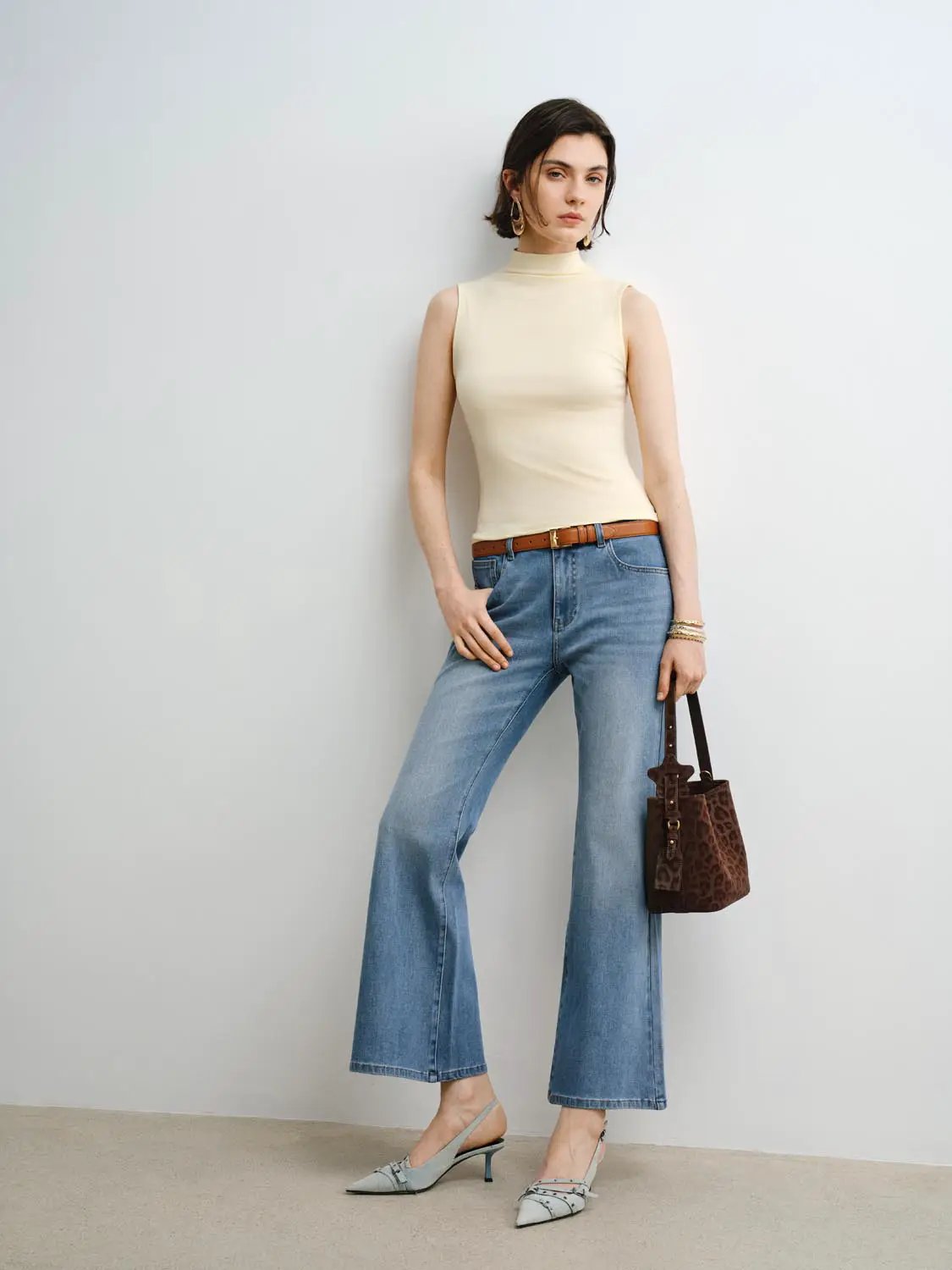 Sleek Sleeveless Mock Neck Modal Tank Top