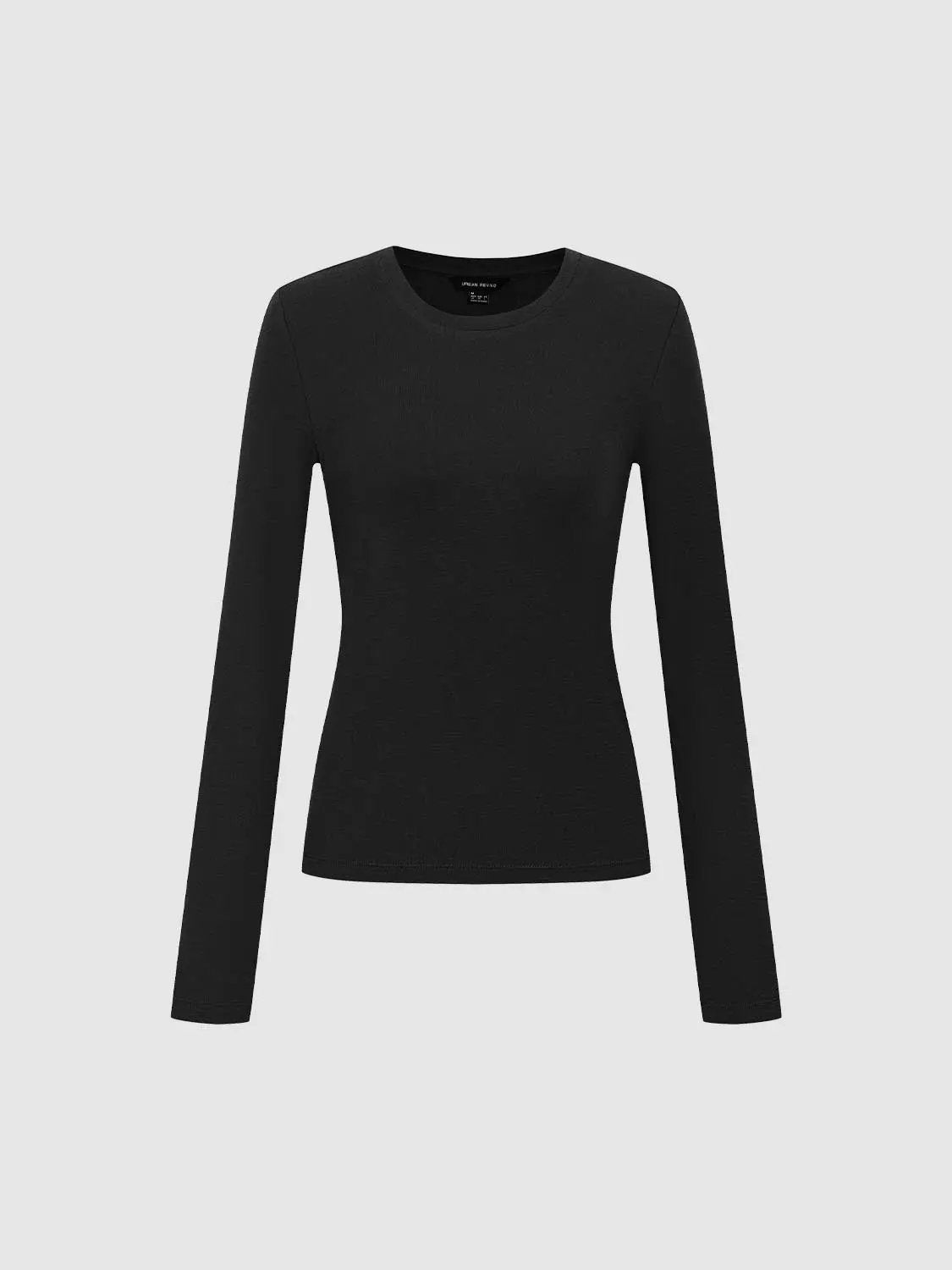 Fitted Crew Neck Long Sleeve T-Shirt