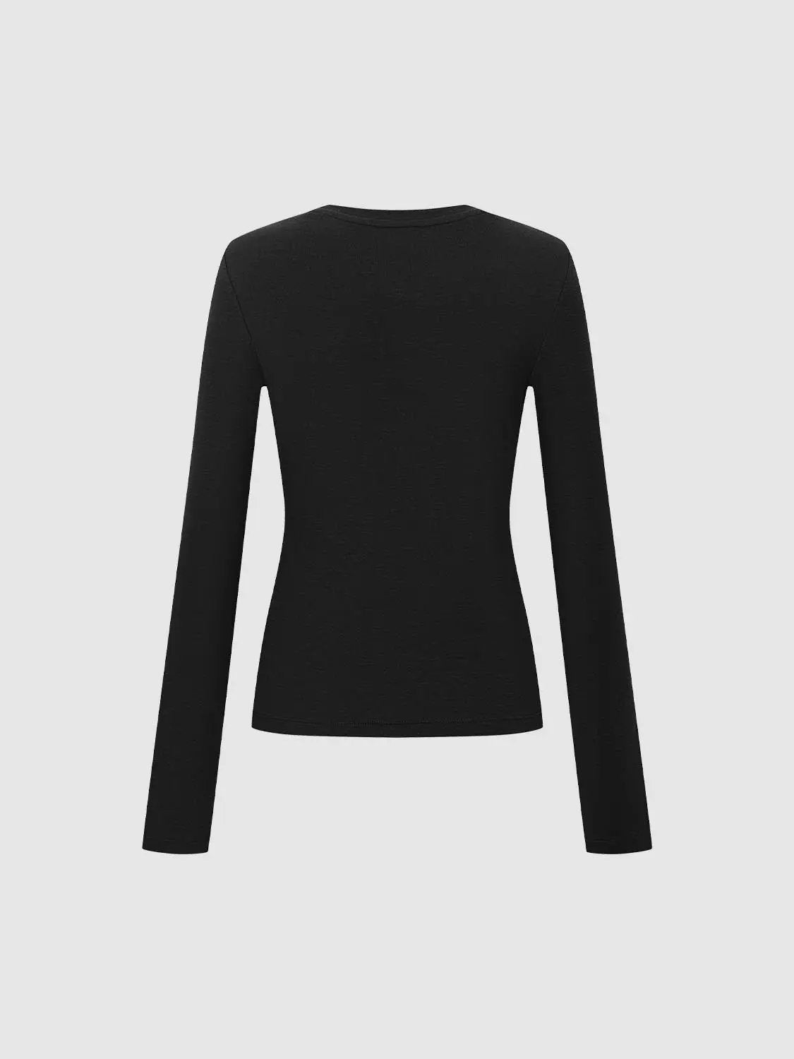 Fitted Crew Neck Long Sleeve T-Shirt