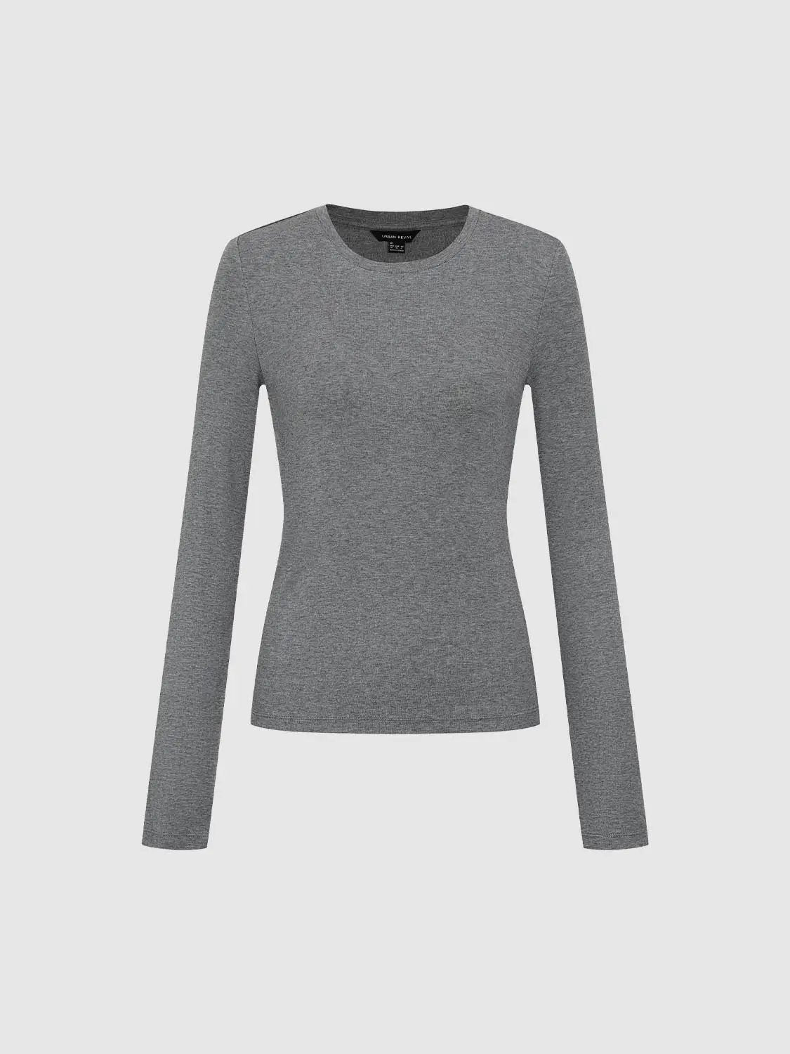 Fitted Crew Neck Long Sleeve T-Shirt