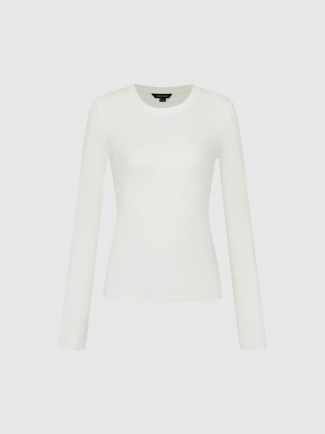 Fitted Crew Neck Long Sleeve T-Shirt
