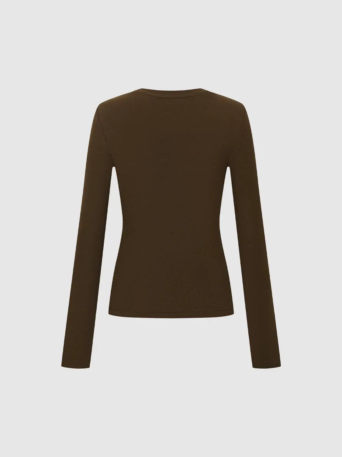 Fitted Crew Neck Long Sleeve T-Shirt