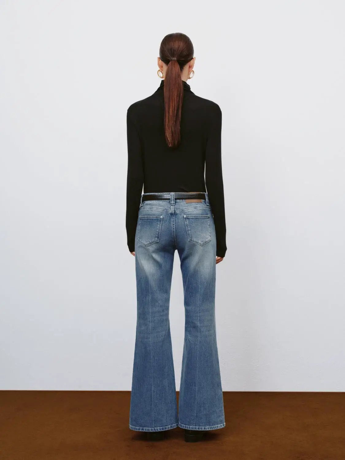 Thin Slim Mock Neck Long Sleeve T-Shirt