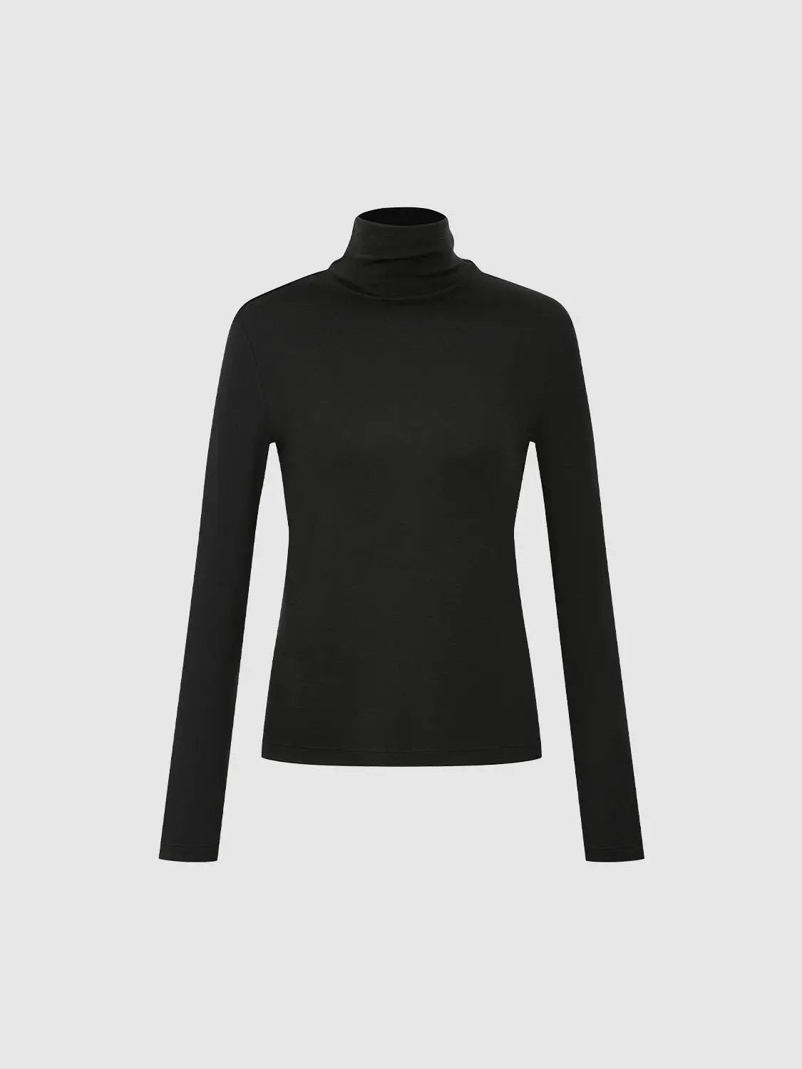 Thin Slim Mock Neck Long Sleeve T-Shirt