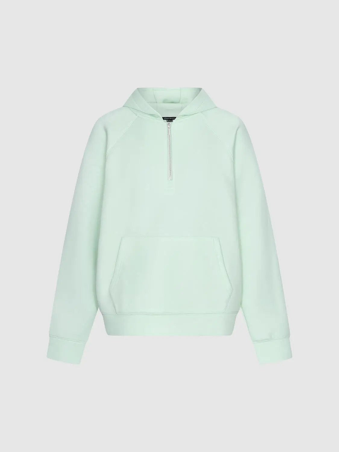 Cotton Blend Half-zip Raglan Long Sleeve Hoodie