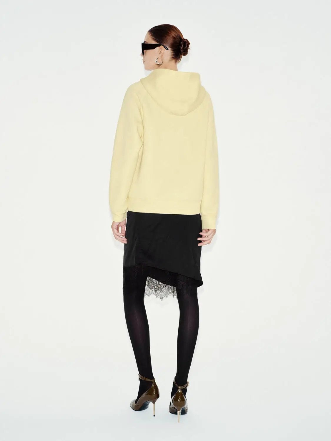 Cotton Blend Half-zip Raglan Long Sleeve Hoodie