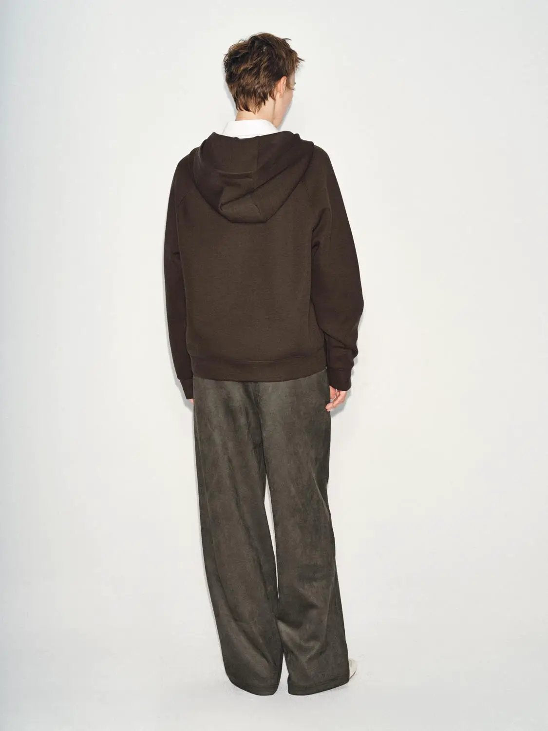 Cotton Blend Half-zip Raglan Long Sleeve Hoodie