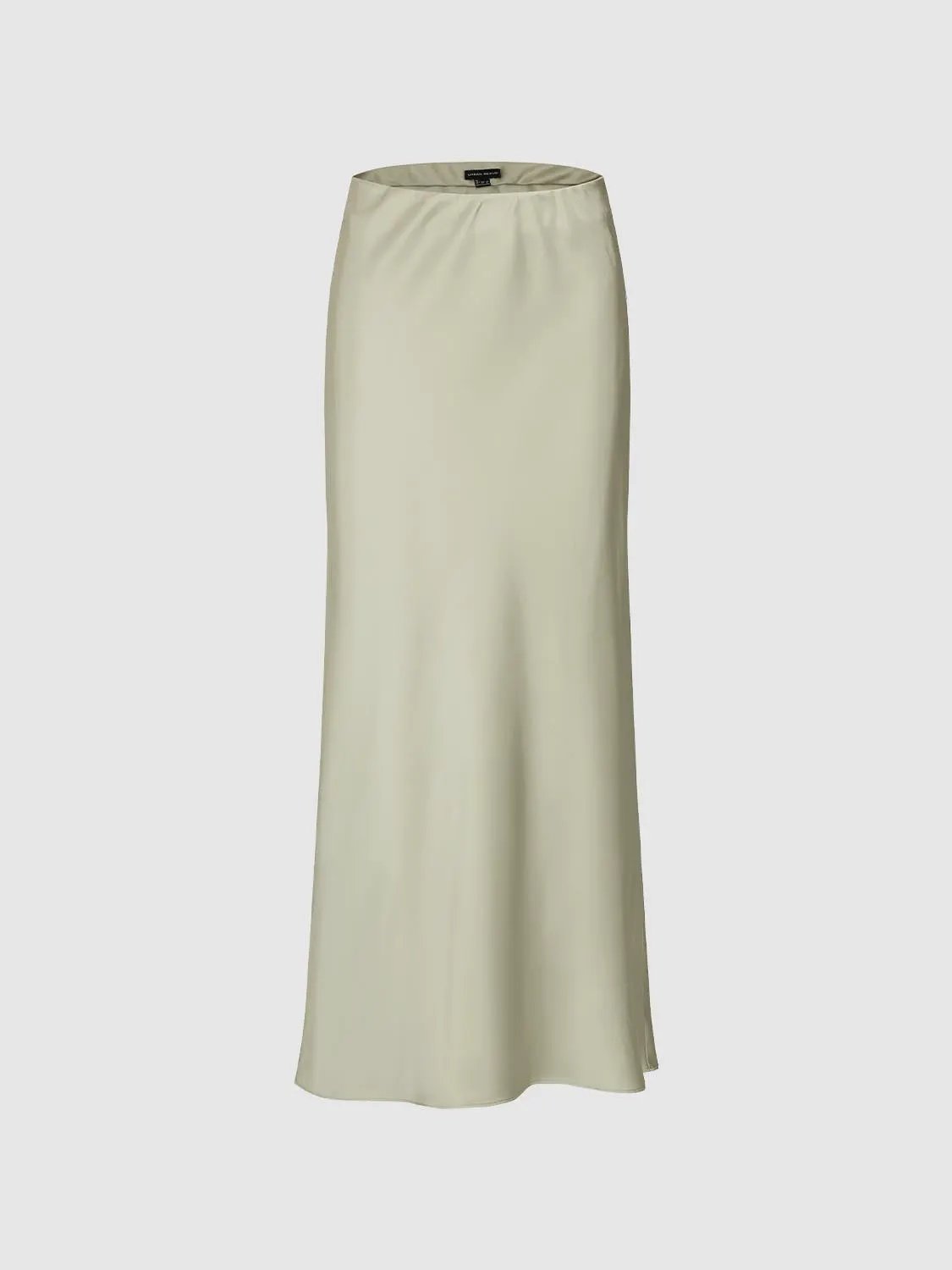 Satin Finish High Waist Fishtail Elegant Midi Skirt