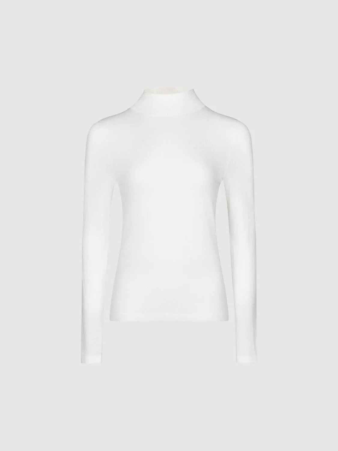 Heather Mock Neck Long Sleeve Knit T-Shirt