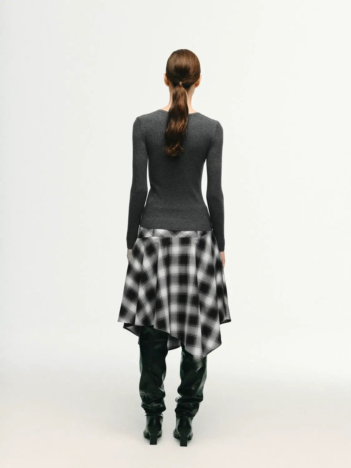 Slim Ribbed Button Front Long Sleeve T-Shirt
