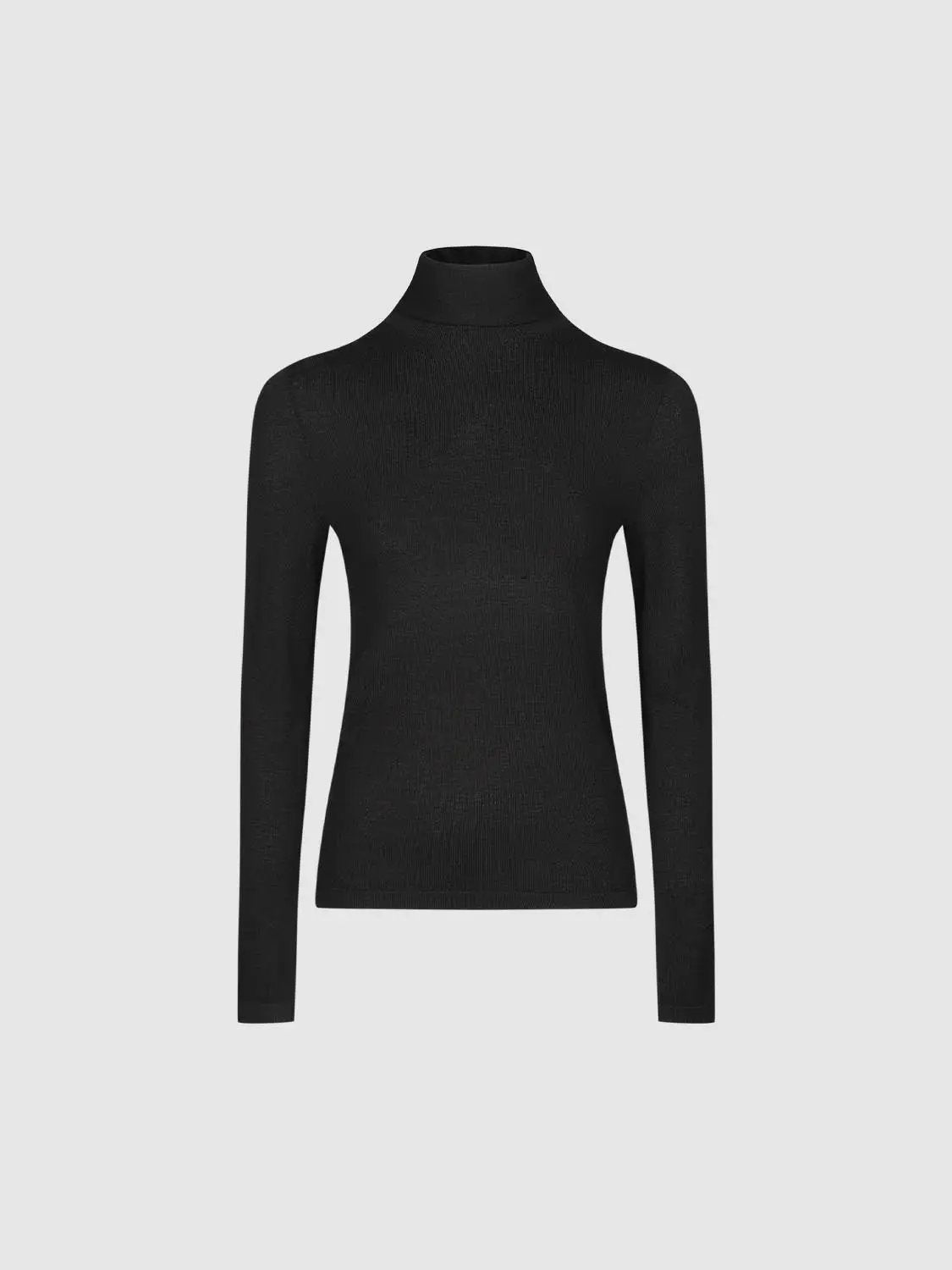 Fitted Knit Turtleneck Long Sleeve Sweater