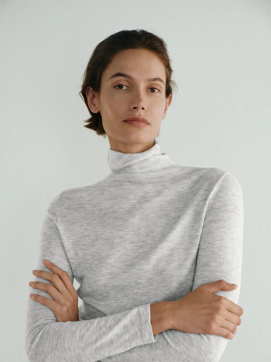 Fitted Knit Turtleneck Long Sleeve Sweater