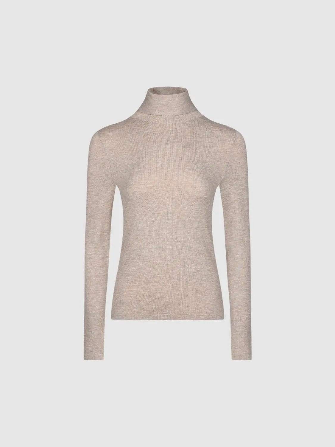 Fitted Knit Turtleneck Long Sleeve Sweater