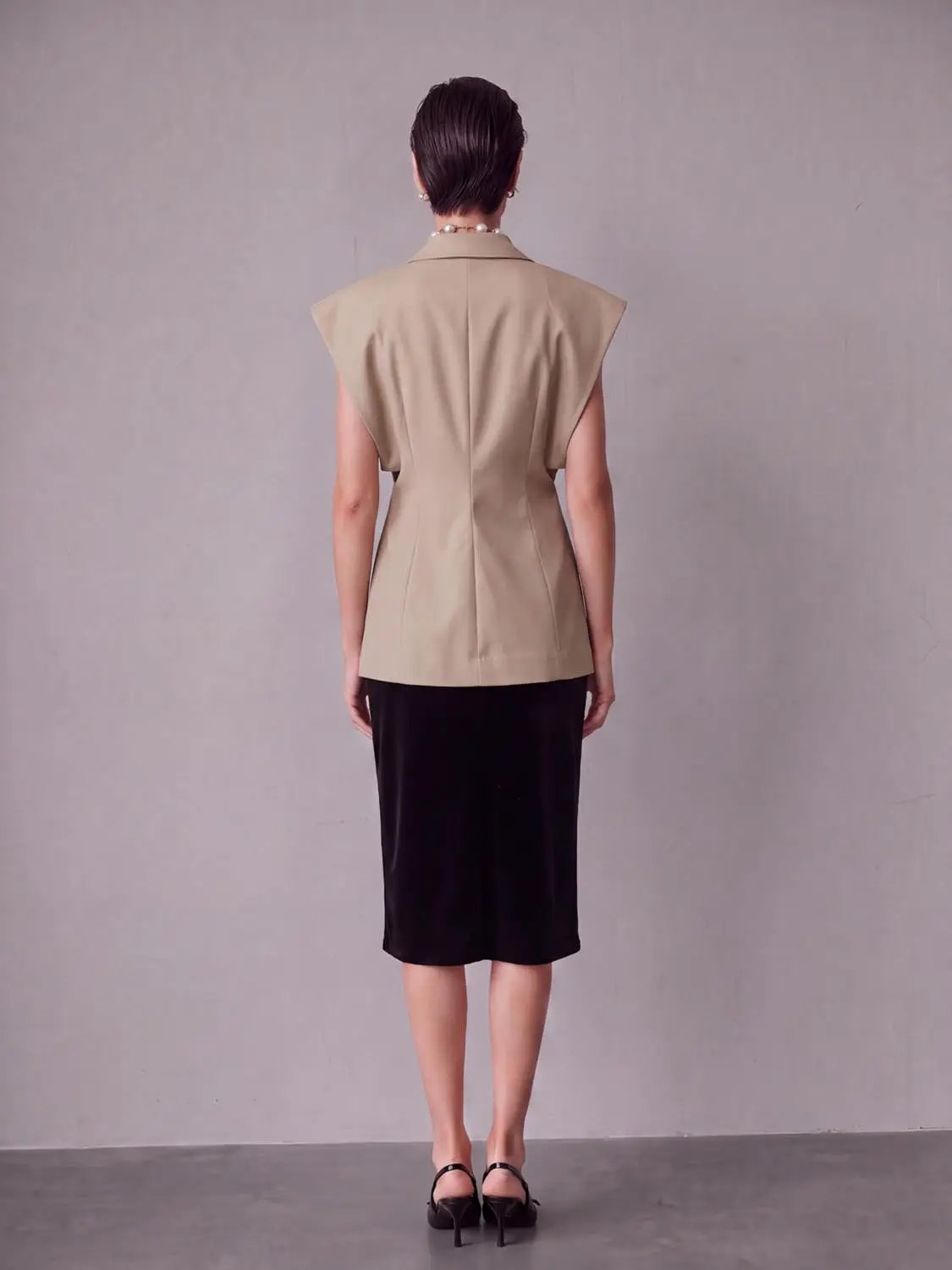 Polyester-Viscose Blend Notched Lapels Waistcoat
