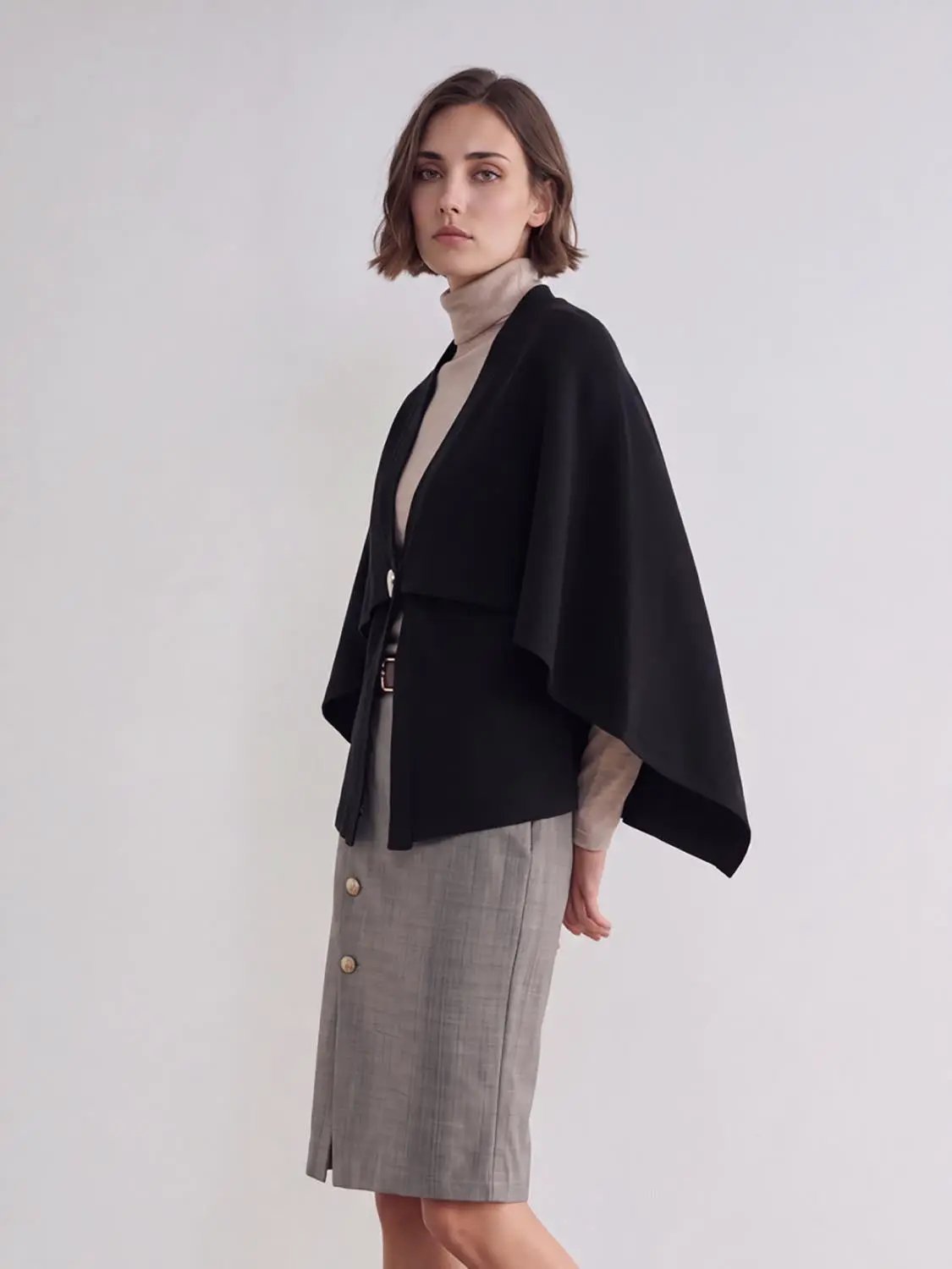 Oversize Button Front Cape Cardigans