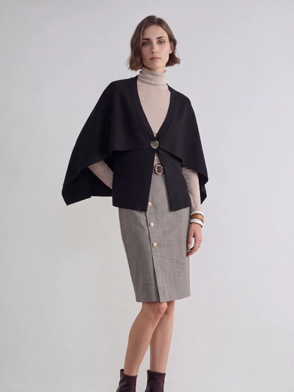 Oversize Button Front Cape Cardigans