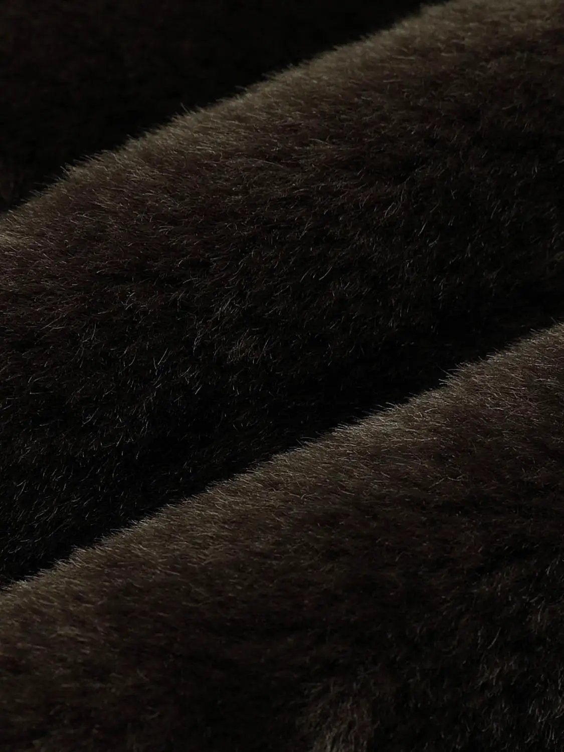 Faux Fur Notched Collar Long Sleeve Button Front Jacket