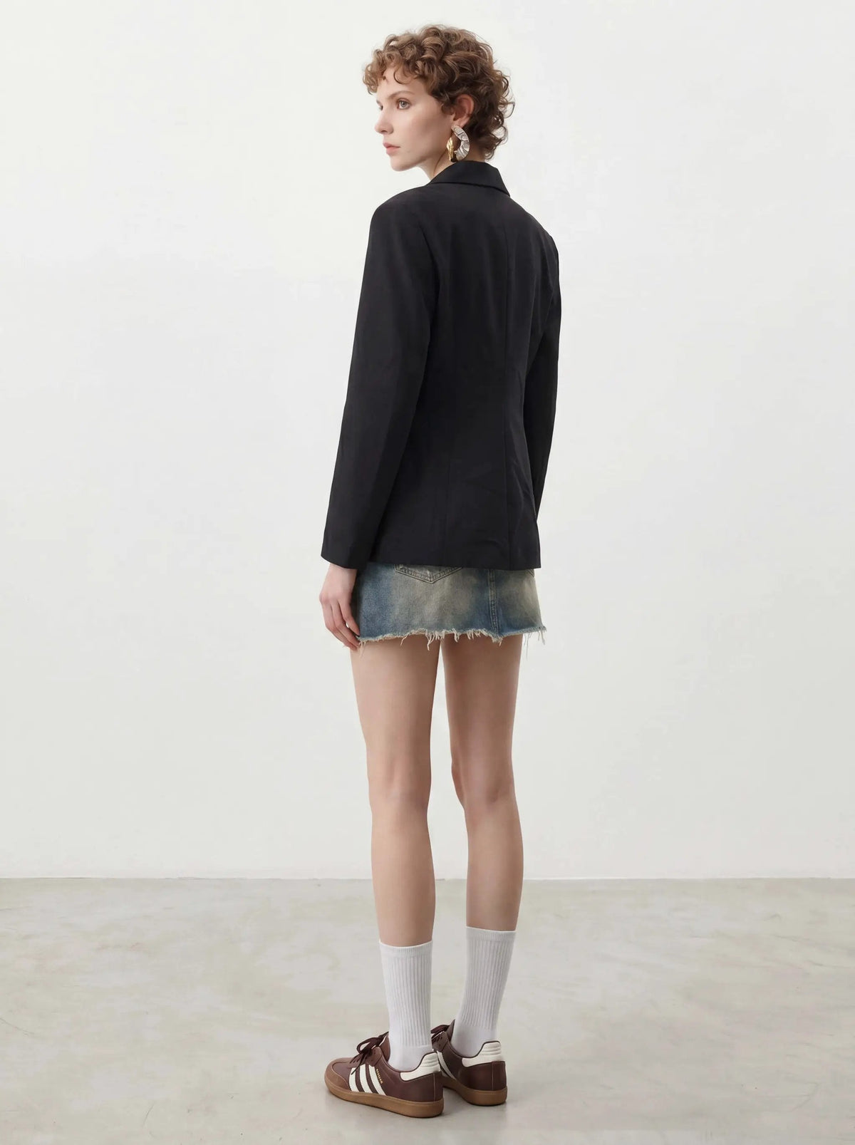 Oversized Black Blazer With Notched Lapels